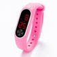 Montre LED rouge et blanche en Silicone pour enfants