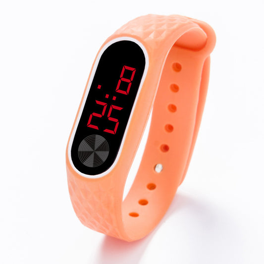 Montre LED rouge et blanche en Silicone pour enfants