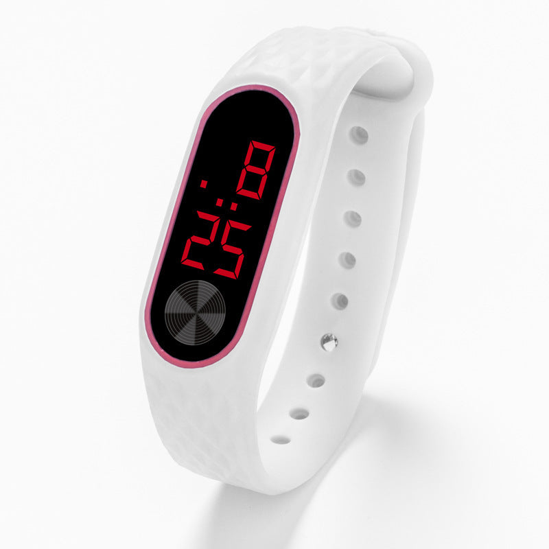 Montre LED rouge et blanche en Silicone pour enfants